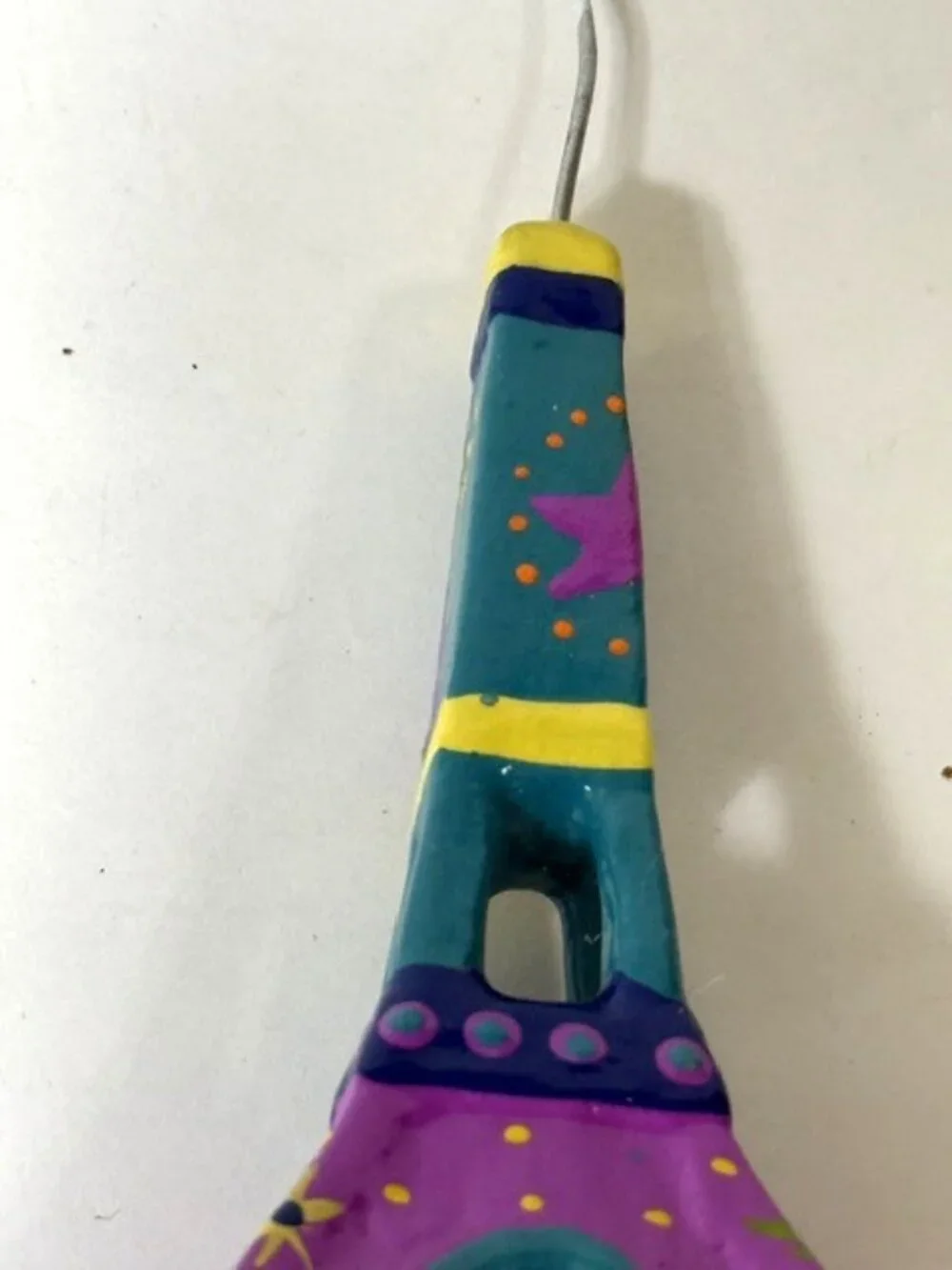 Handpainted Eiffel Tower Christmas ornament.